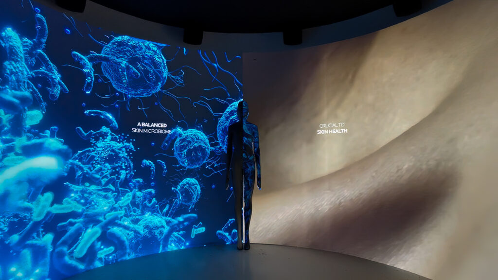 Projection scientifique sur les parois de l’installation — vue 3