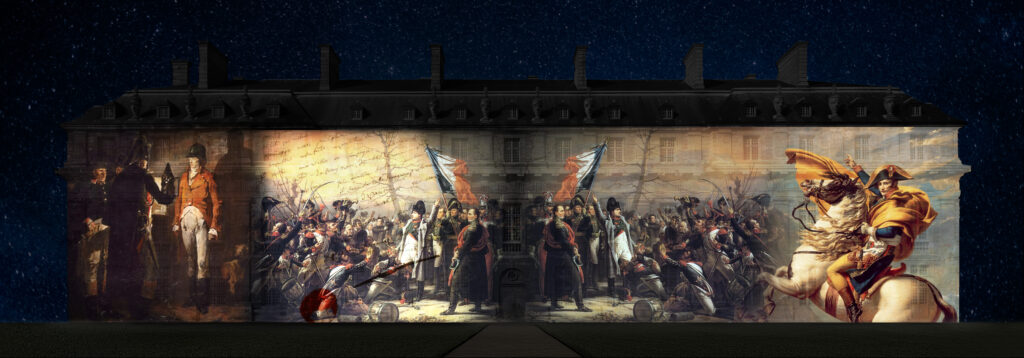 Tableau napoléonien composé pour le mapping vidéo du Château de Vincennes