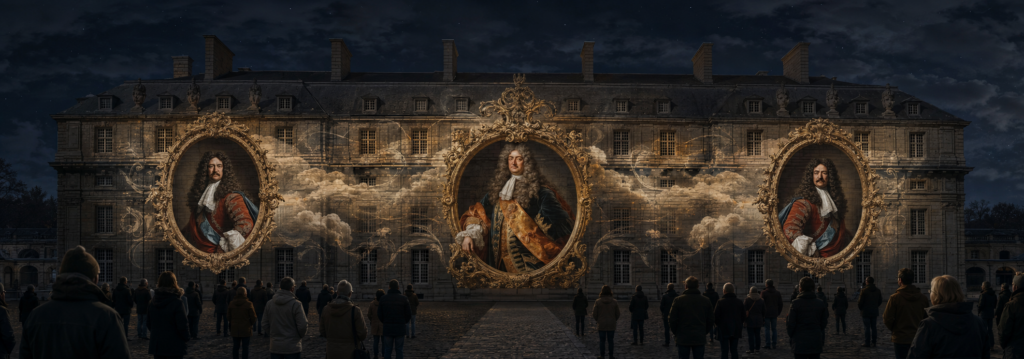 Composition d’archives, gravures et architecture pour l’étude de mapping vidéo du Château de Vincennes