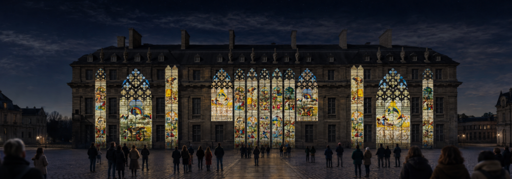 Recherche de lumière, d’archives et de composition pour le mapping vidéo de Vincennes